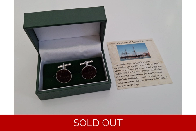 Sterling silver cufflinks in HMS Warrior Ekki Sterling silver cufflinks in HMS Warrior Ekki